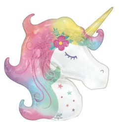 Ballon en aluminium Supershape™ Licorne enchantée - 83 cm