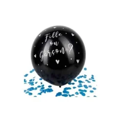 Ballon géant à confettis pour gender reveal - Diamètre 60 cm - Fille ou Garçon ? - Couleur au choix