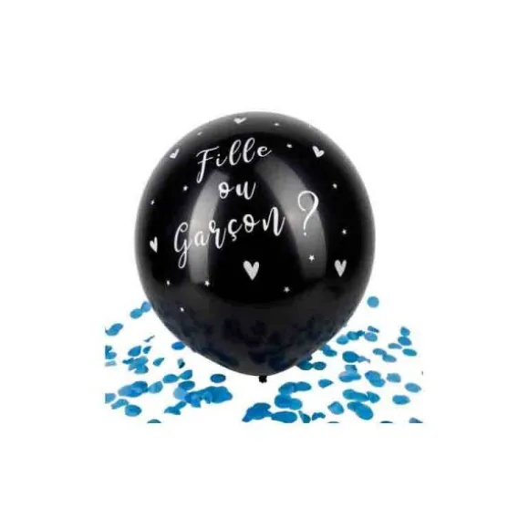 Ballon géant à confettis pour gender reveal - Diamètre 60 cm - Fille ou Garçon ? - Couleur au choix