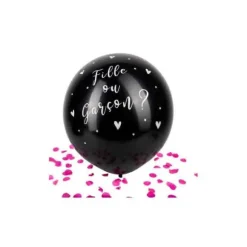 Ballon géant à confettis pour gender reveal - Diamètre 60 cm - Fille ou Garçon ? - Couleur au choix
