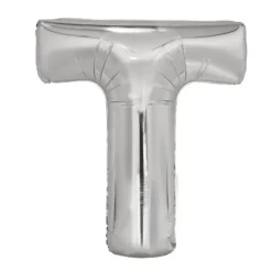 Ballon géant en aluminium en forme de lettre - Argent - Lettre au choix