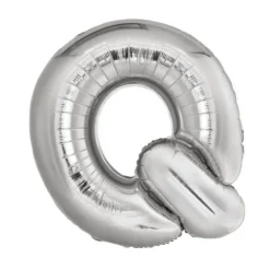 Ballon géant en aluminium en forme de lettre - Argent - Lettre au choix