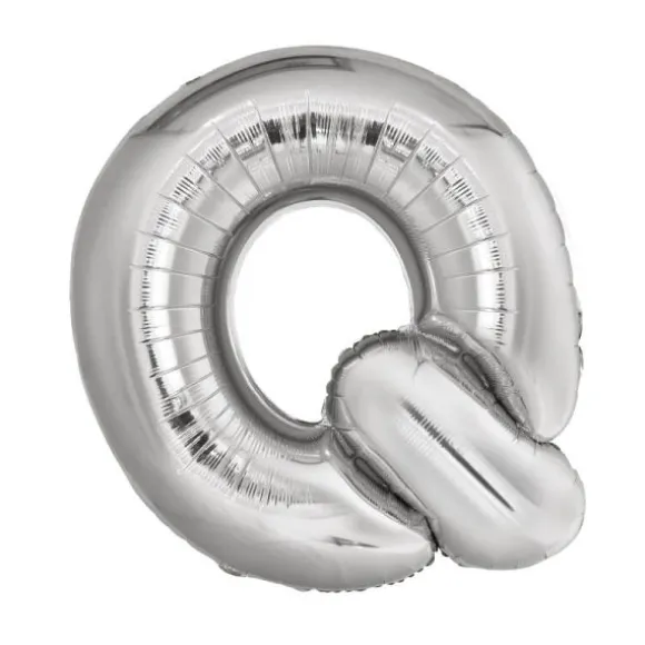 Ballon géant en aluminium en forme de lettre - Argent - Lettre au choix
