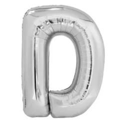 Ballon géant en aluminium en forme de lettre - Argent - Lettre au choix