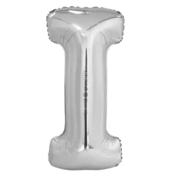 Ballon géant en aluminium en forme de lettre - Argent - Lettre au choix