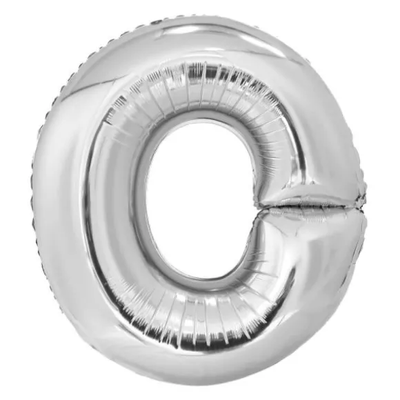 Ballon géant en aluminium en forme de lettre - Argent - Lettre au choix