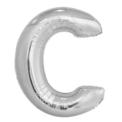Ballon géant en aluminium en forme de lettre - Argent - Lettre au choix