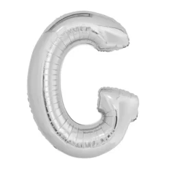 Ballon géant en aluminium en forme de lettre - Argent - Lettre au choix