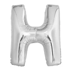 Ballon géant en aluminium en forme de lettre - Argent - Lettre au choix