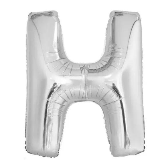 Ballon géant en aluminium en forme de lettre - Argent - Lettre au choix