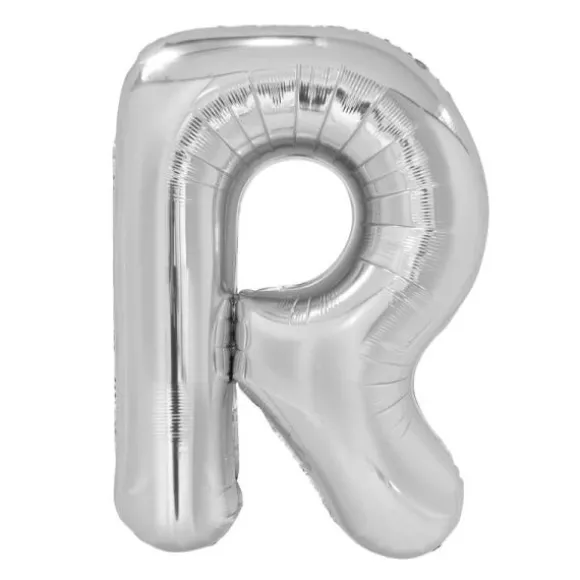 Ballon géant en aluminium en forme de lettre - Argent - Lettre au choix