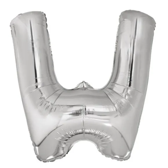 Ballon géant en aluminium en forme de lettre - Argent - Lettre au choix