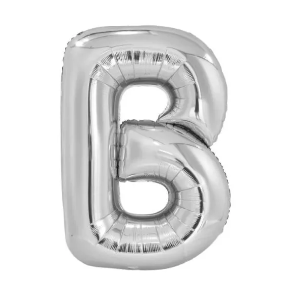 Ballon géant en aluminium en forme de lettre - Argent - Lettre au choix