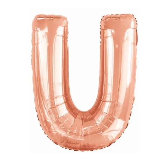 Ballon géant en aluminium en forme de lettre - Rose Gold - Lettre au choix