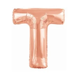 Ballon géant en aluminium en forme de lettre - Rose Gold - Lettre au choix