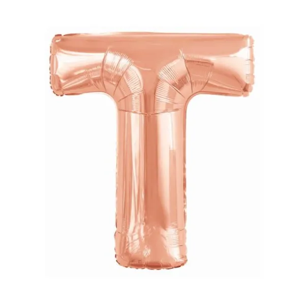 Ballon géant en aluminium en forme de lettre - Rose Gold - Lettre au choix