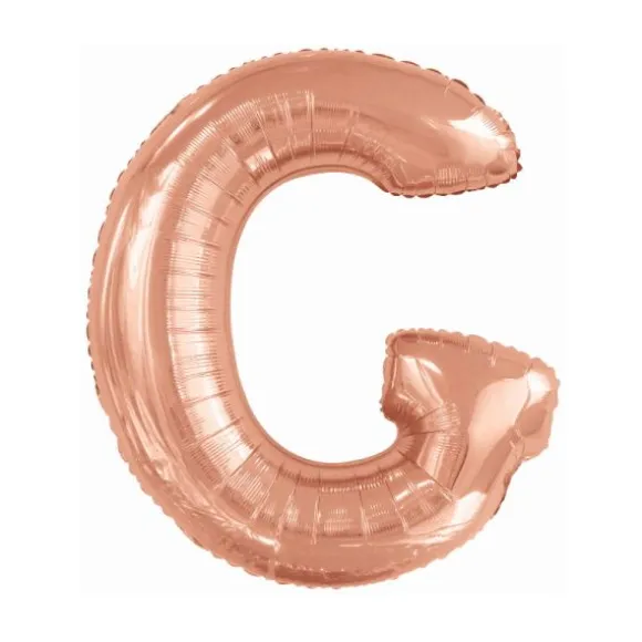 Ballon géant en aluminium en forme de lettre - Rose Gold - Lettre au choix