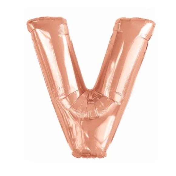 Ballon géant en aluminium en forme de lettre - Rose Gold - Lettre au choix