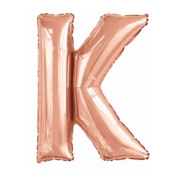 Ballon géant en aluminium en forme de lettre - Rose Gold - Lettre au choix
