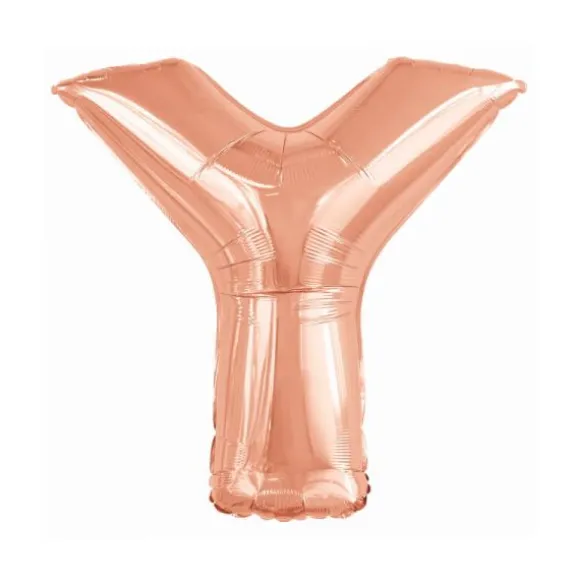 Ballon géant en aluminium en forme de lettre - Rose Gold - Lettre au choix