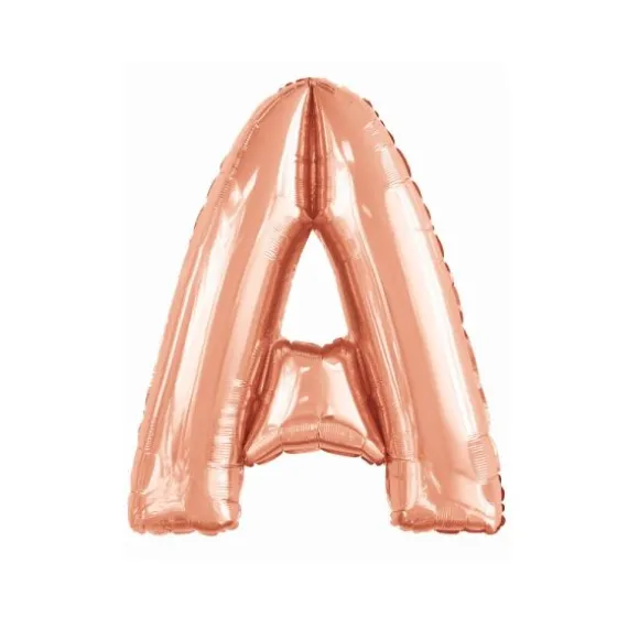 Ballon géant en aluminium en forme de lettre - Rose Gold - Lettre au choix