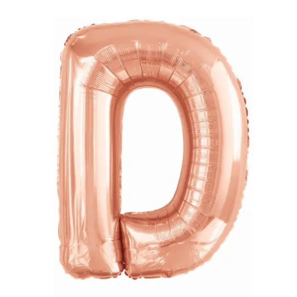 Ballon géant en aluminium en forme de lettre - Rose Gold - Lettre au choix