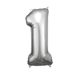 Ballon Géant Hélium - Argent - Chiffre au choix