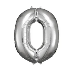 Ballon Géant Hélium - Argent - Chiffre au choix