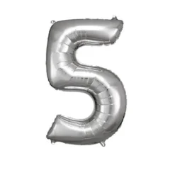 Ballon Géant Hélium - Argent - Chiffre au choix