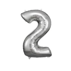 Ballon Géant Hélium - Argent - Chiffre au choix