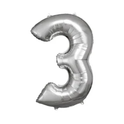 Ballon Géant Hélium - Argent - Chiffre au choix