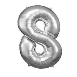 Ballon Géant Hélium - Argent - Chiffre au choix