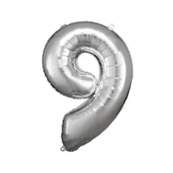 Ballon Géant Hélium - Argent - Chiffre au choix