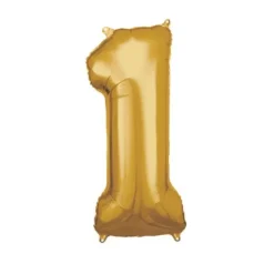 Ballon Géant Hélium - Or - Chiffre au choix
