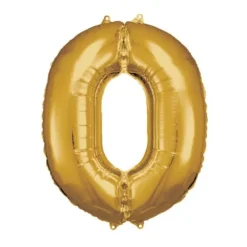 Ballon Géant Hélium - Or - Chiffre au choix