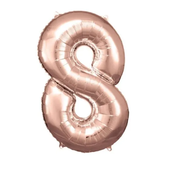 Ballon Géant Hélium - Rose Gold - Chiffre au choix