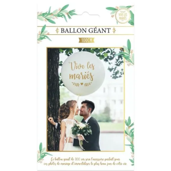 Ballon Géant - 1 m - Vive les mariés