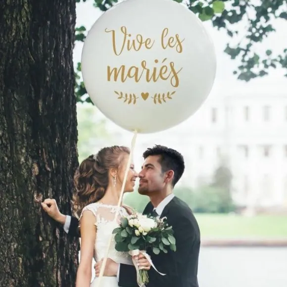 Ballon Géant - 1 m - Vive les mariés