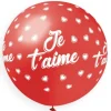 1 Ballon géant rouge imprimé " Je t'aime " - 80 cm