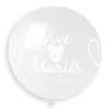1 Ballon géant transparent imprimé " Vive les mariés " - 80 cm
