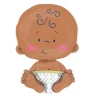 Ballon Hélium Bébé - Peau mate - 41 x 61 cm