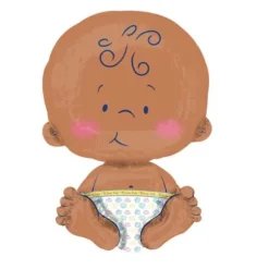 Ballon Hélium Bébé - Peau mate - 41 x 61 cm