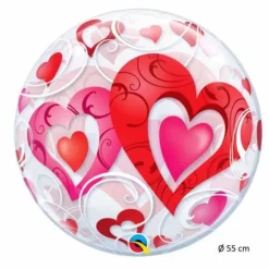 Ballon Hélium Bubble Cœurs