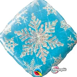 Ballon Hélium Carré "Flocon" Bleu - 46cm