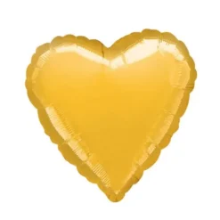 Ballon Hélium Cœur Or