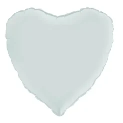 Ballon Hélium Cœur Satiné 46 cm - Bleu Pastel