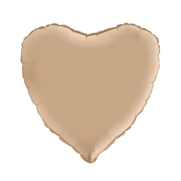 Ballon Hélium Cœur Satiné 46 cm - Nude