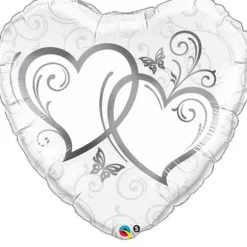 Ballon Hélium Géant "Cœur" Argent - 91cm