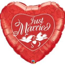 Ballon hélium "Just Married" Rouge 91 cm