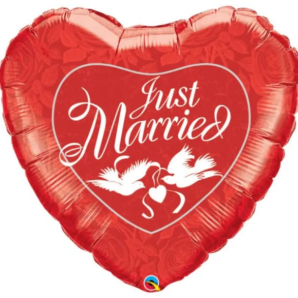 Ballon hélium "Just Married" Rouge 91 cm